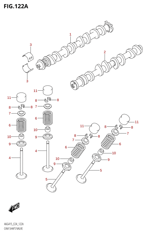 122A - CAM SHAFT VALVE ((E05, E06, E24, E32, E35, E38, E42, E43, E44, E90))